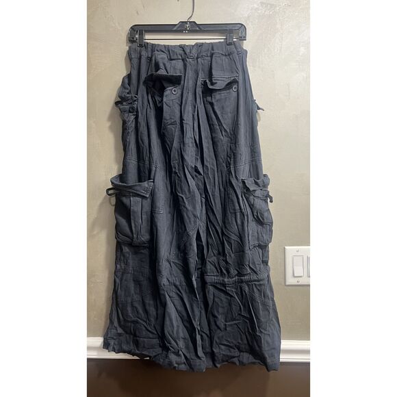 Free People Big Sky Parachute Cargo Pants Black S Small FLAWED - Picture 10 of 10